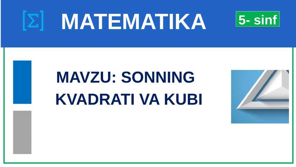 SONNING KVADRATI VA KUBI