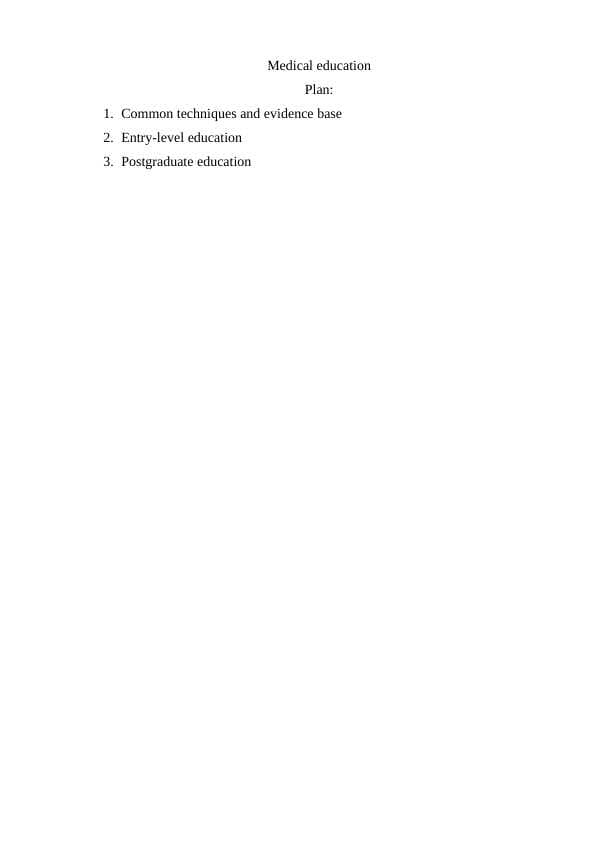 Medical education