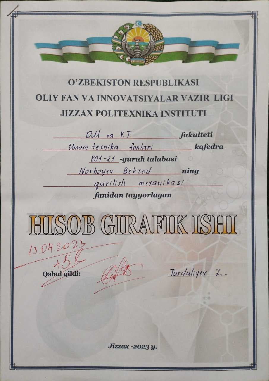 Ramalarni mustahkamlikka hisoblash