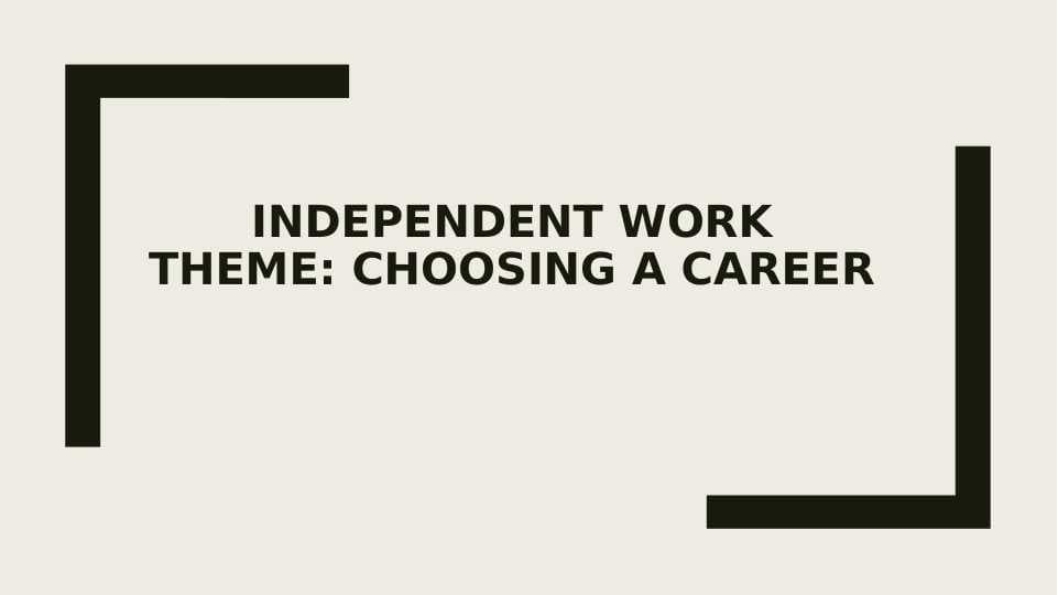 choosing a career