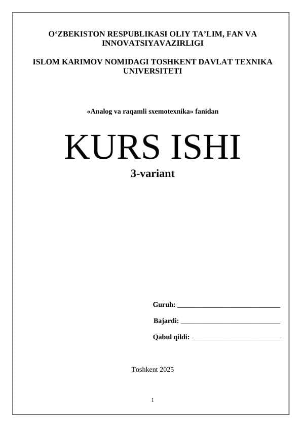 Integral tranzistorlar kurs ishi