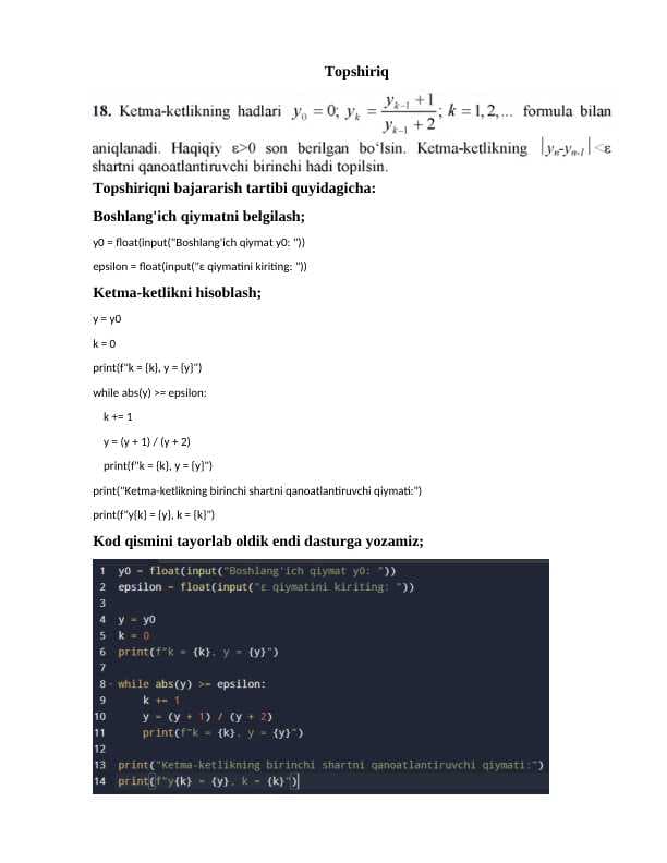 PDFTCMSourcejsdis PYTHON dasturlash tilidan amalish ish