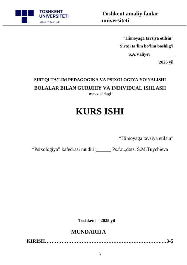 BOLALAR BILAN GURUHIY VA INDIVIDUAL ISHLASH