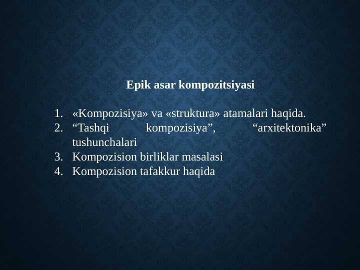 «Kompozisiya» va «struktura» atamalari haqida