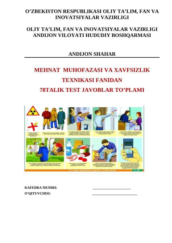 Mehnat muhofazasi 78talik test