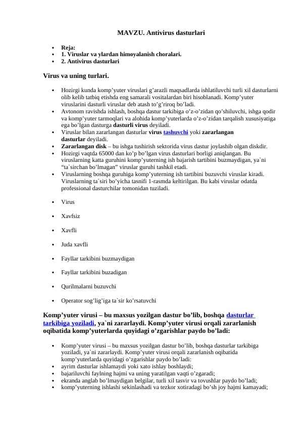Antivirus dasturlari