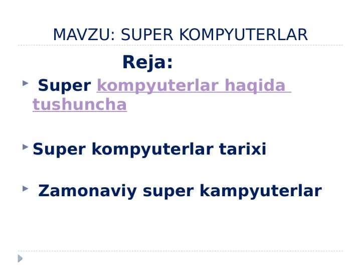 SUPER KOMPYUTERLAR