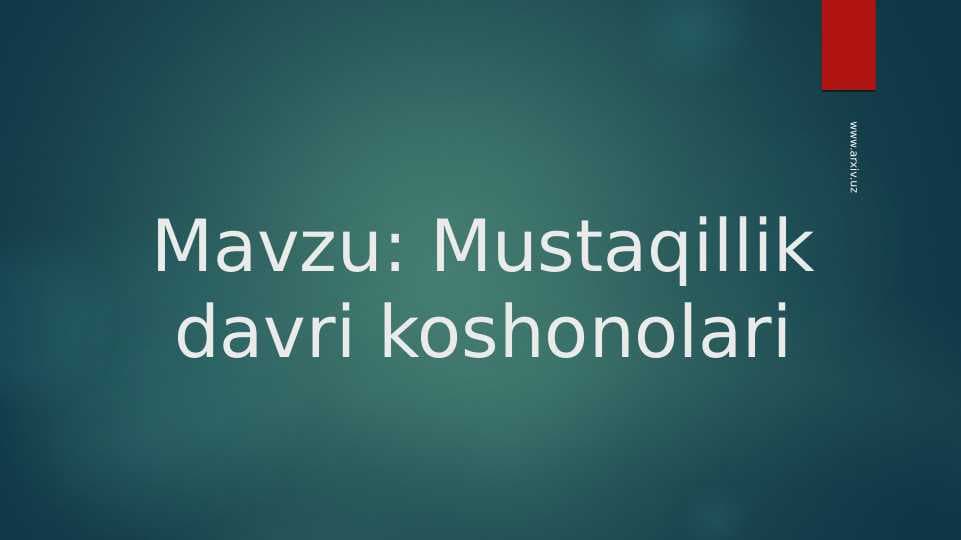 Mustaqillik davri koshonolari