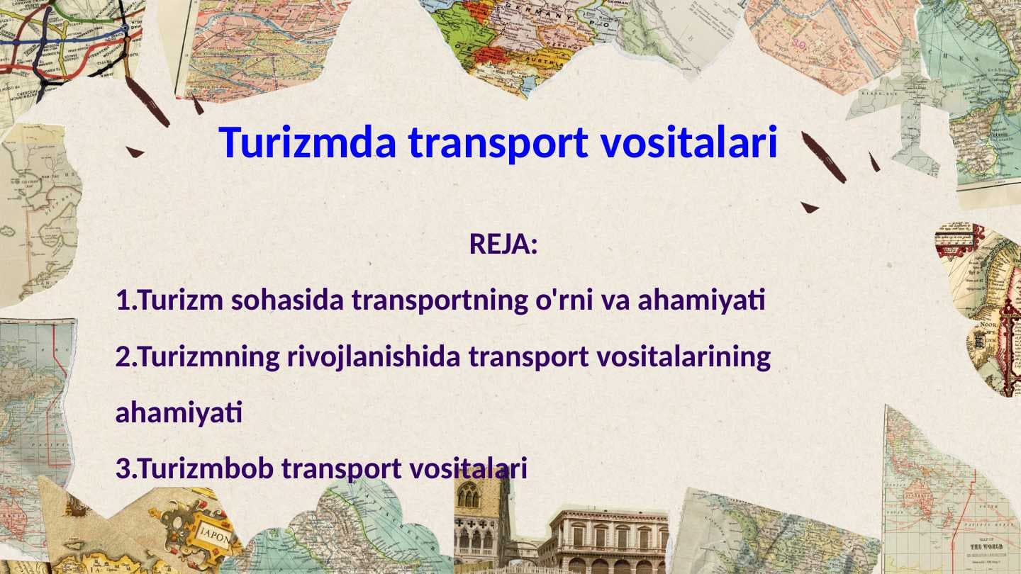 Turizmda transport vositalari