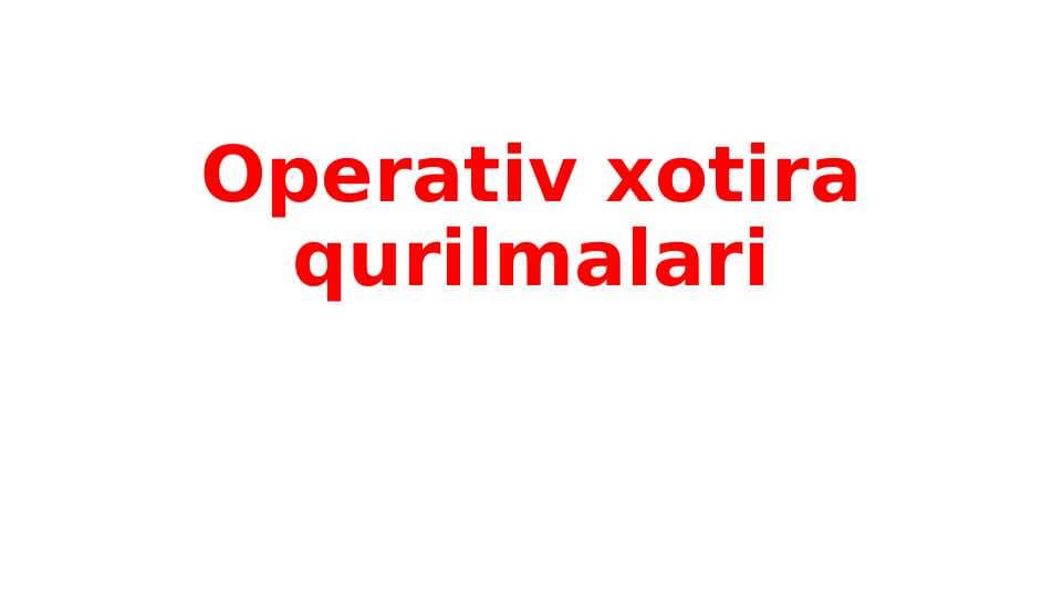 Operativ xotira