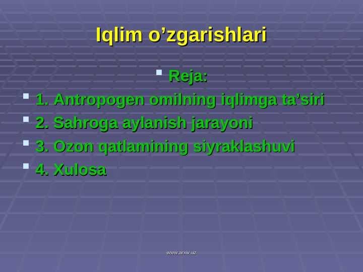 Iqlim o’zgarishlari