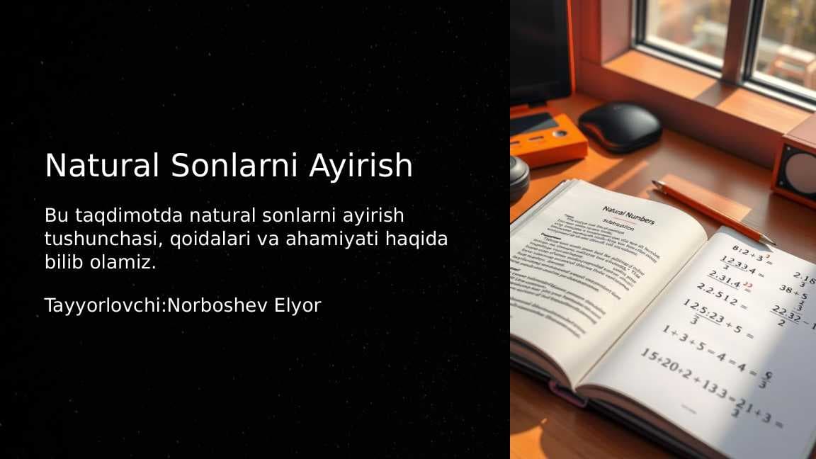 Natural sonlarni ayirish