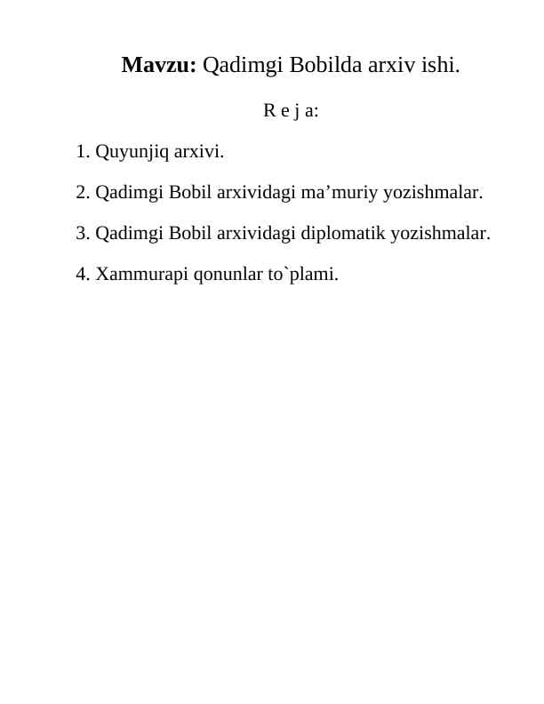 Qadimgi Bobilda arxiv ishi