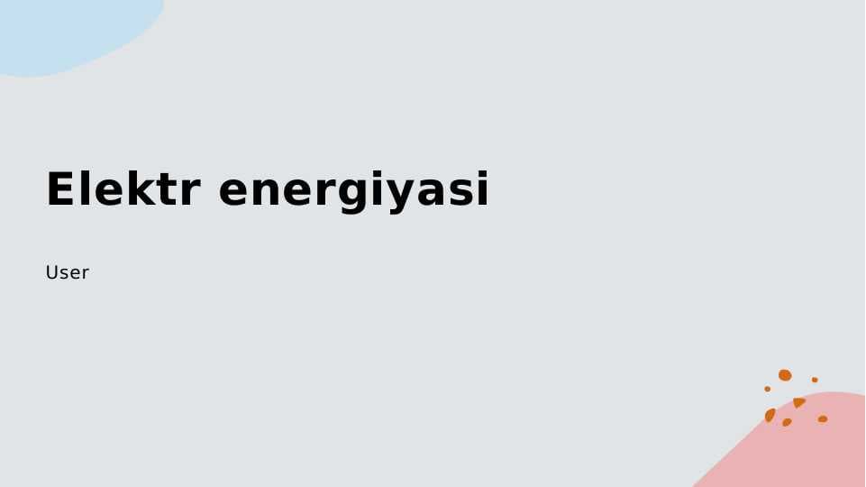 Elektr energiyasi