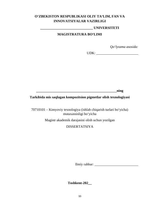 Tarkibida mis saqlagan kompozitsion pigmetlar olish texnologiyasi