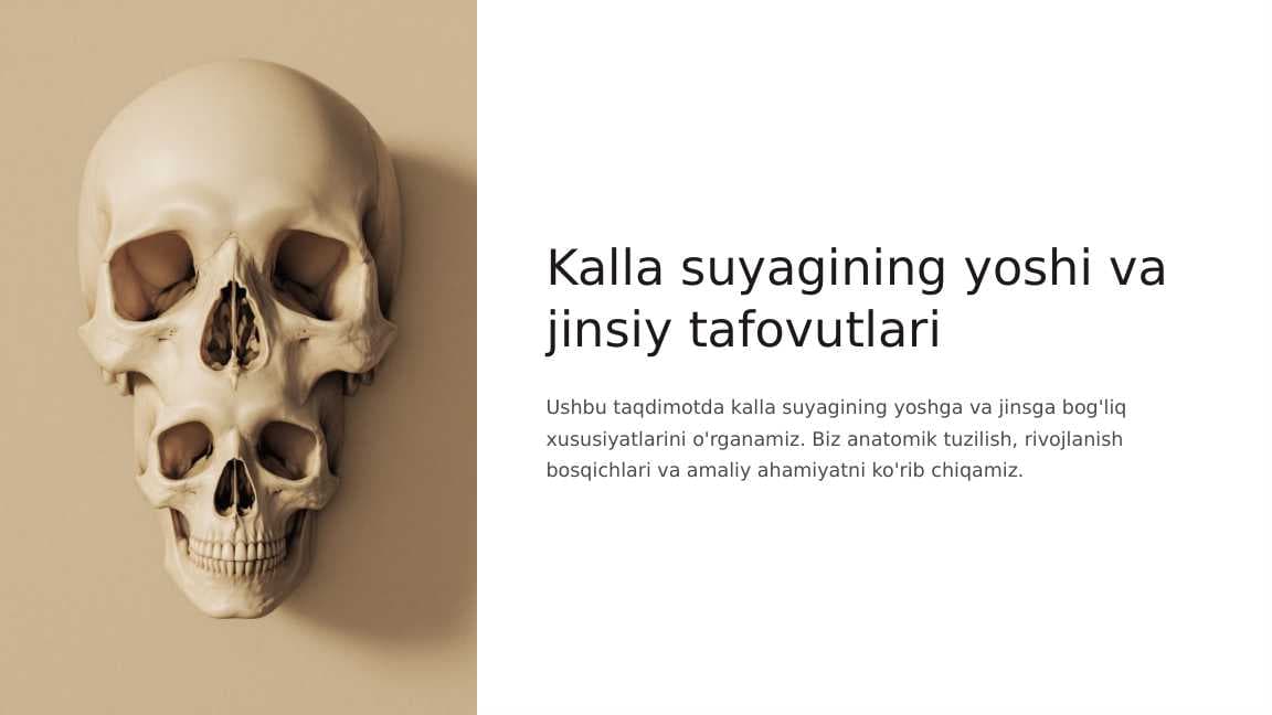 Kalla suyagining yoshi va jinsiy tafovutlari