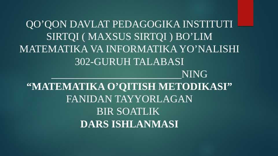 Mavzu:Trigonometrik ayniyatlar