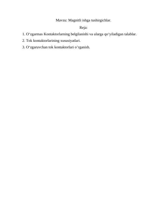 Magnitli ishga tushirgichlar.