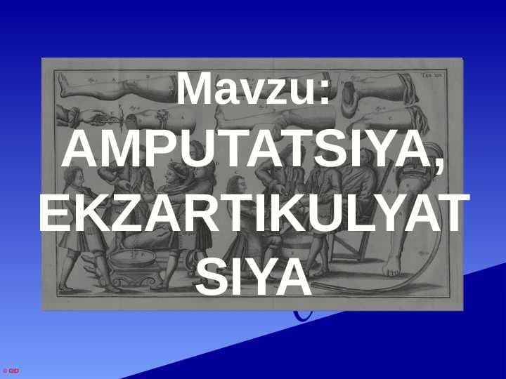 AMPUTATSIYA, EKZARTIKULYATSIYA