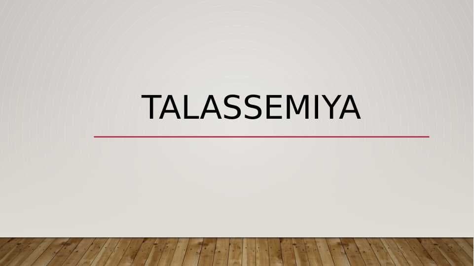 Talassemiya