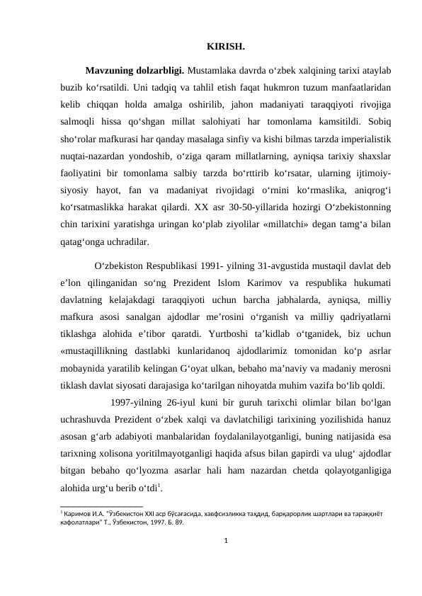 O‘rta Osiyo xonliklarida davlat tuzilishi va ma’muriy