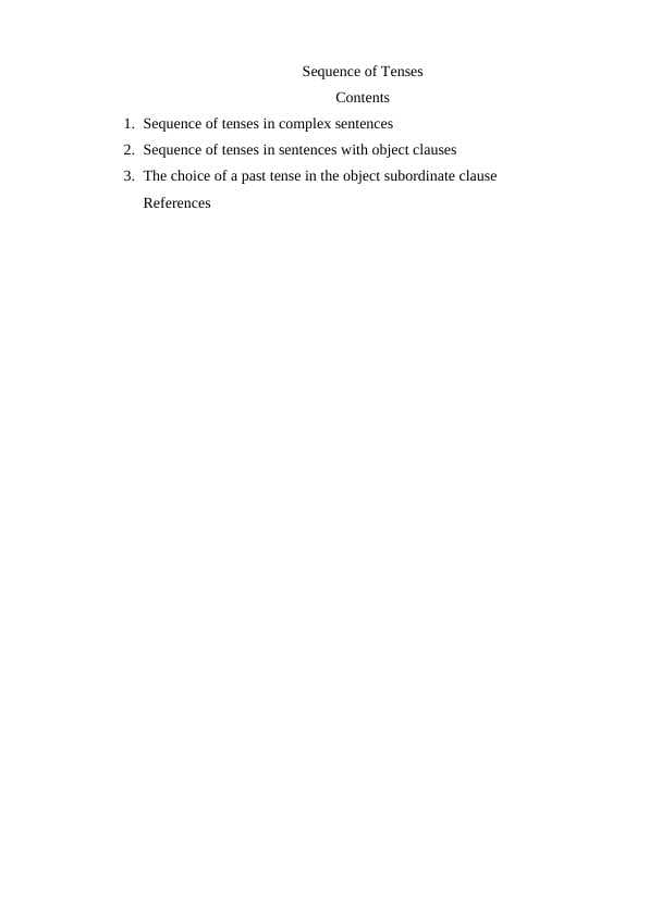 Sequence of Tenses