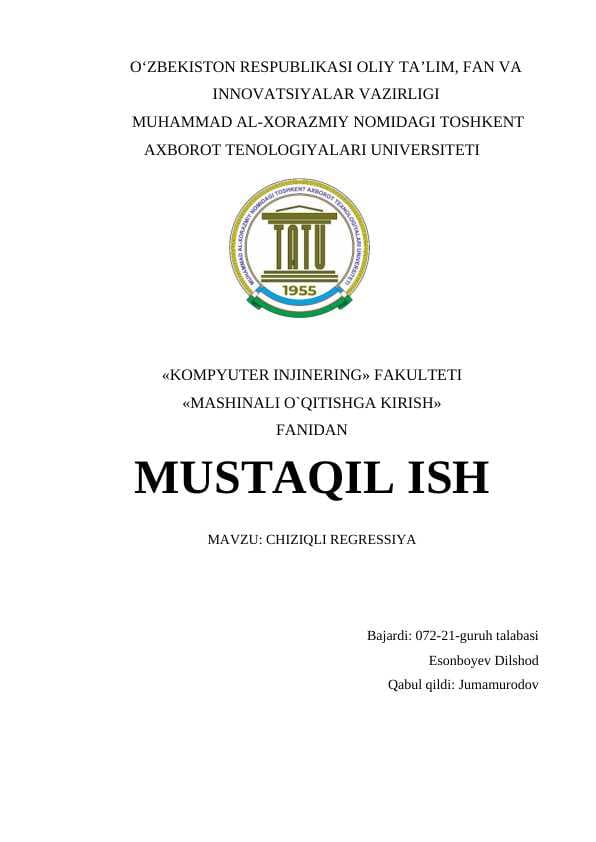 CHIZIQLI REGRESSIYA