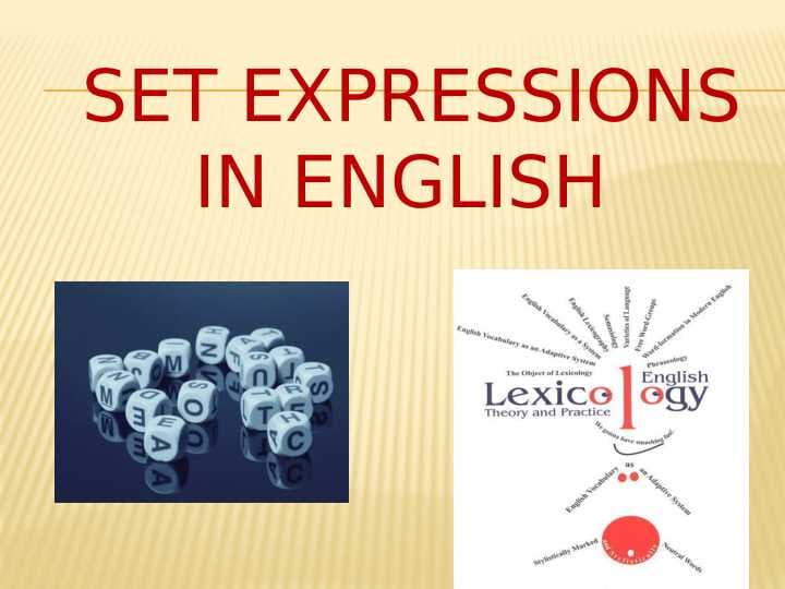 Set expressions in english