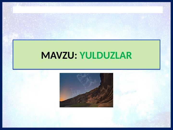 YULDUZLAR TABIIY FAN