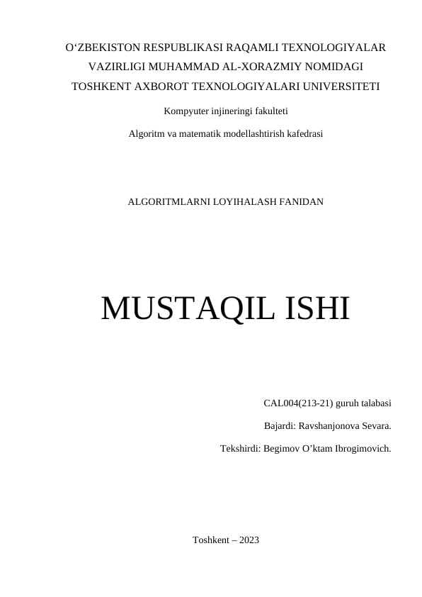 Algebraik va transsendent tenglamalarni taqribiy yechishda vatarlar va Nyuton usullarini samaradorlik bo’yicha taqqoslash.