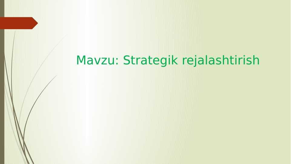 Strategik rejalashtirish