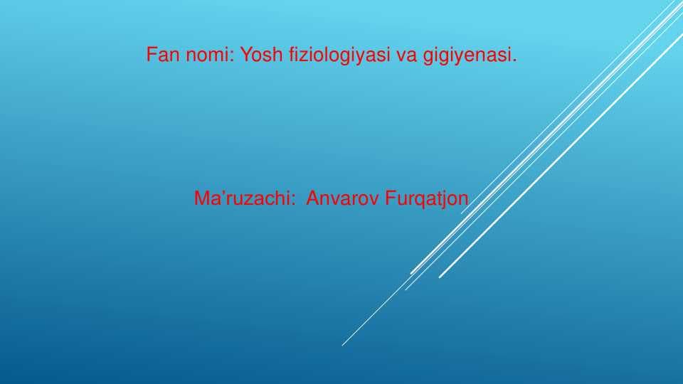 KO’RISHNING YOSH XUSUSIYATLARI