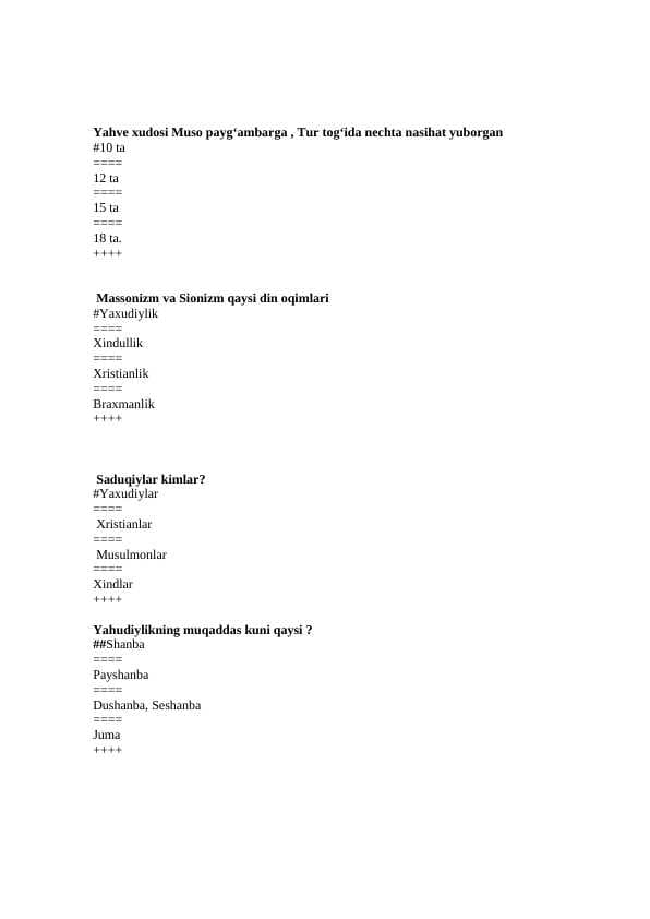 dinshunoslik test