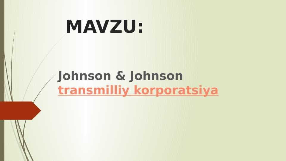 Johnson & Johnson  transmilliy korporatsiya