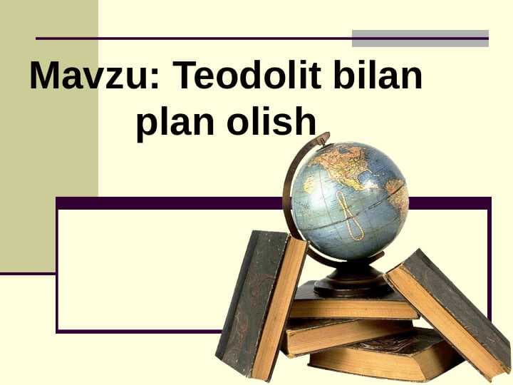 Teodolit bilan plan olish