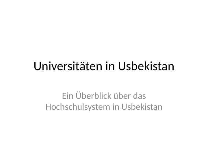 Universität in Uzbekistan
