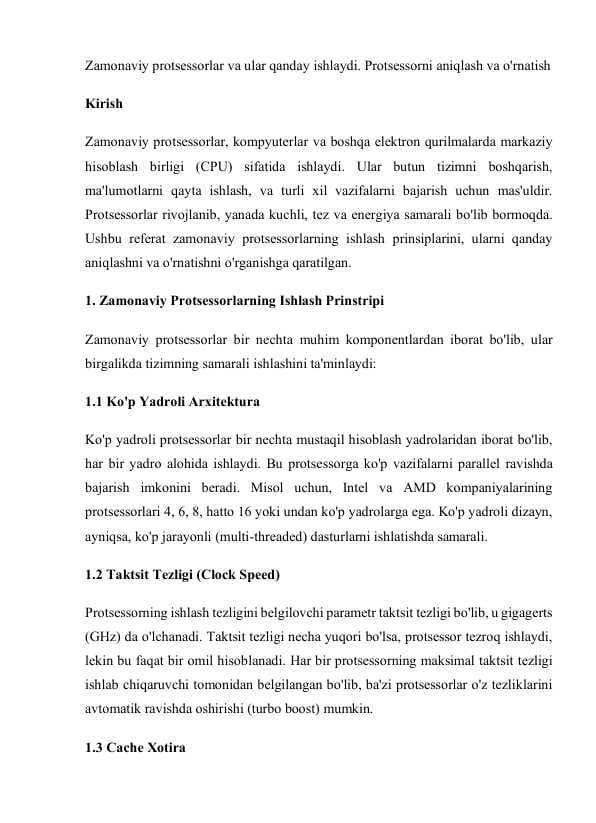 Zamonaviy protsessorlar va ular qanday ishlaydi. Protsessorni aniqlash va o'rnatish