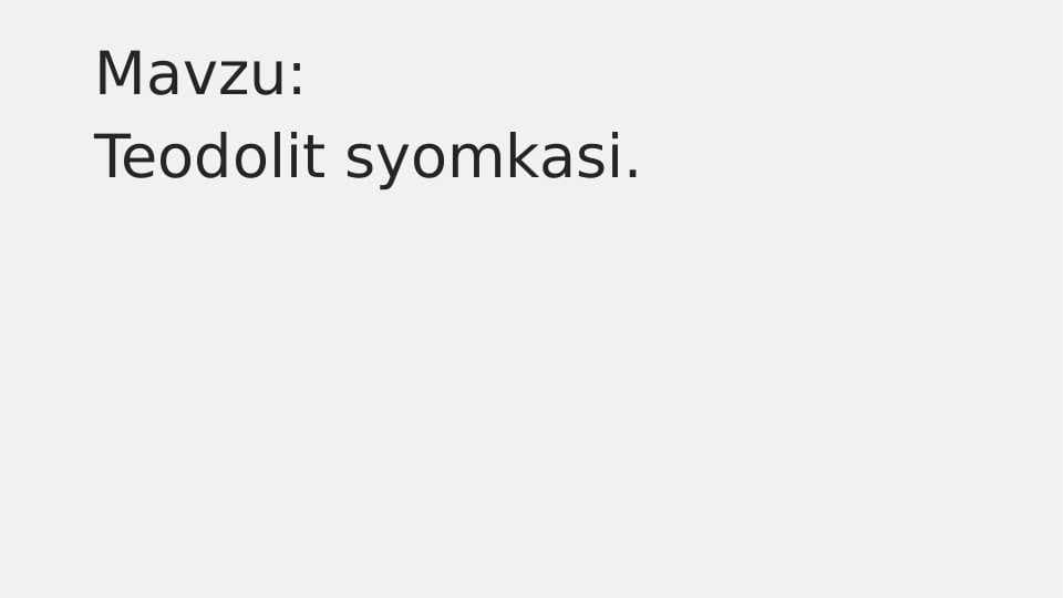 Teodolit syomkasi
