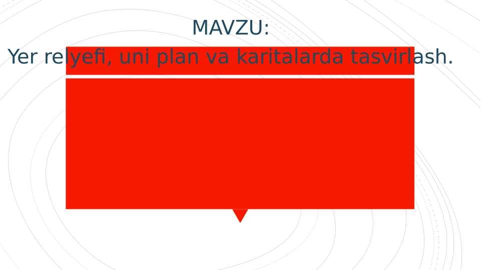 Yer relyefi, uni plan va karitalarda tasvirlash