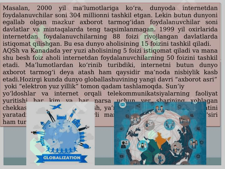 Global media muhiti va uning jamiyatga tasiri.