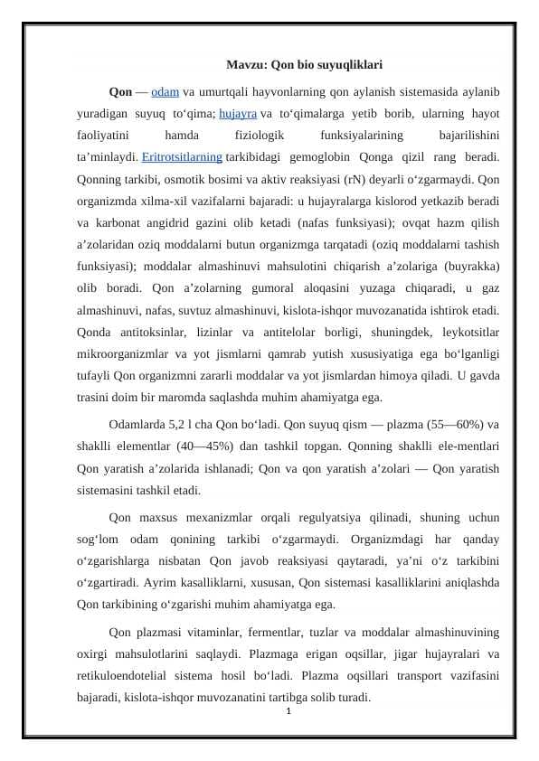 Qon bio suyuqliklari
