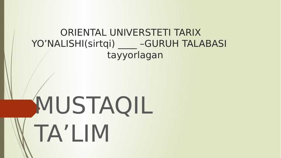 TO’QIMALAR VA ULARNING TUZILISHI