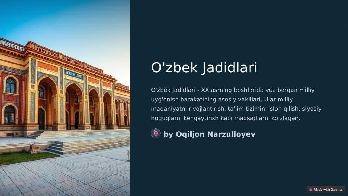 O'zbek jadidlari haqida to'liq slayd
