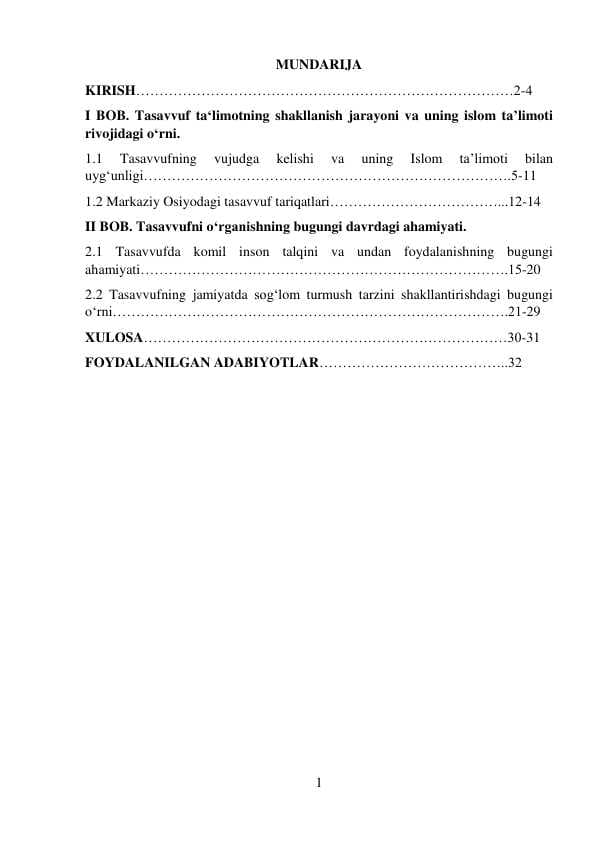 Tasavvuf ta‘limotning shakllanish jarayoni va uning islom ta’limoti  rivojidagi o‘rni