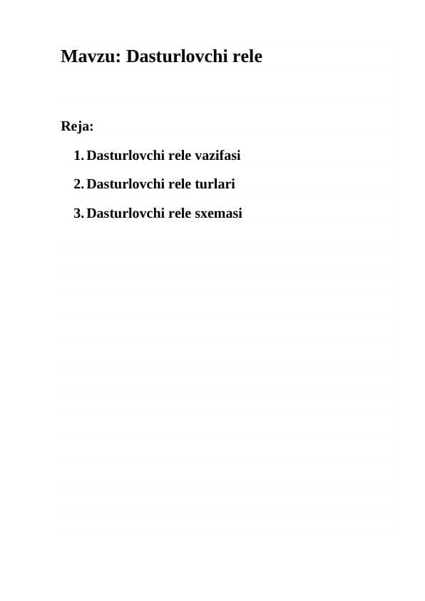 Dasturlovchi rele