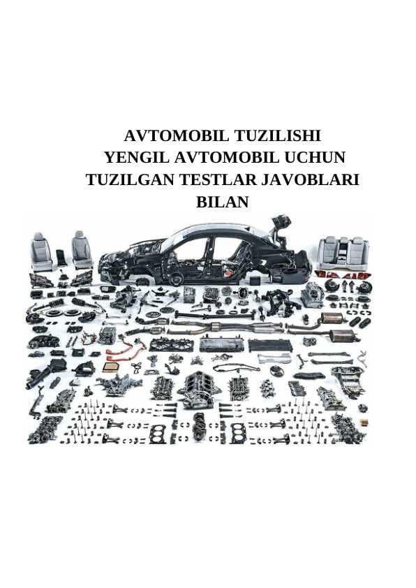AVTOMOBIL TUZILISHI TEST
