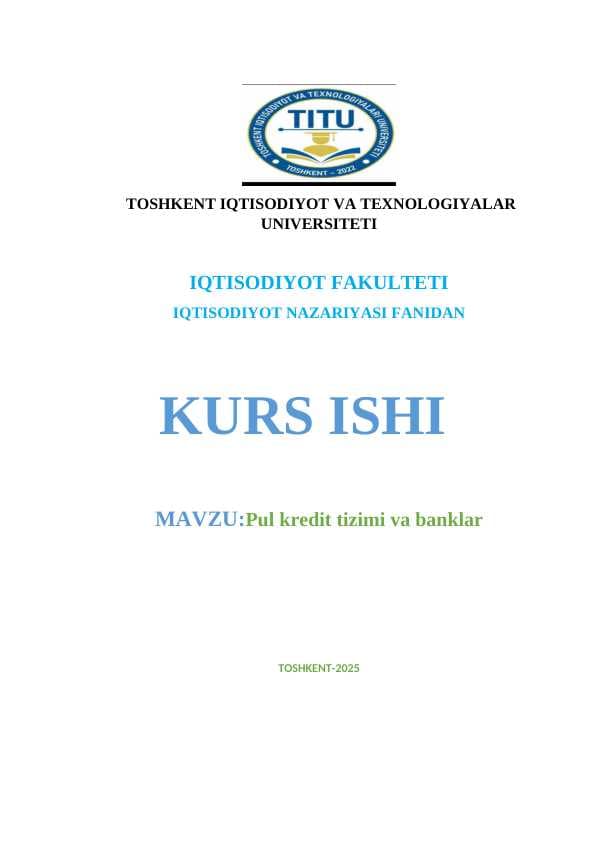 Pul kredit tizimi va banklar