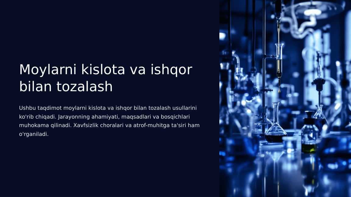 Moylarni kislota va ishqor bilan tozalash