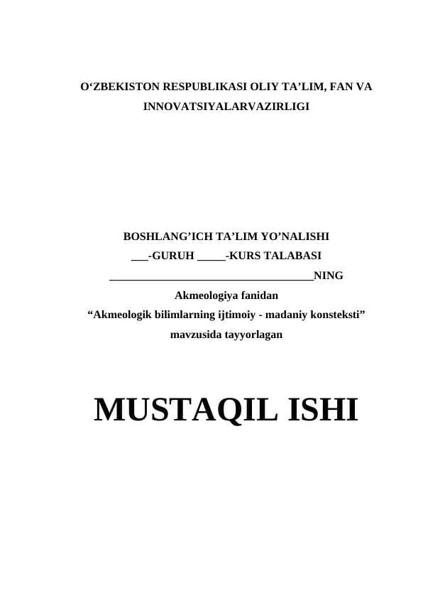 Akmeologik bilimlarning ijtimoiy - madaniy konsteksti