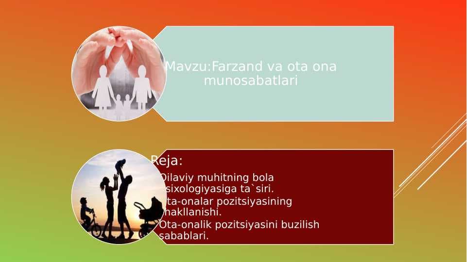 farzand va ota ona munosabatlari